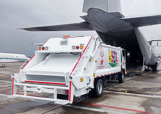 compactador de basura sobre camion sencillo - industrias bufalo